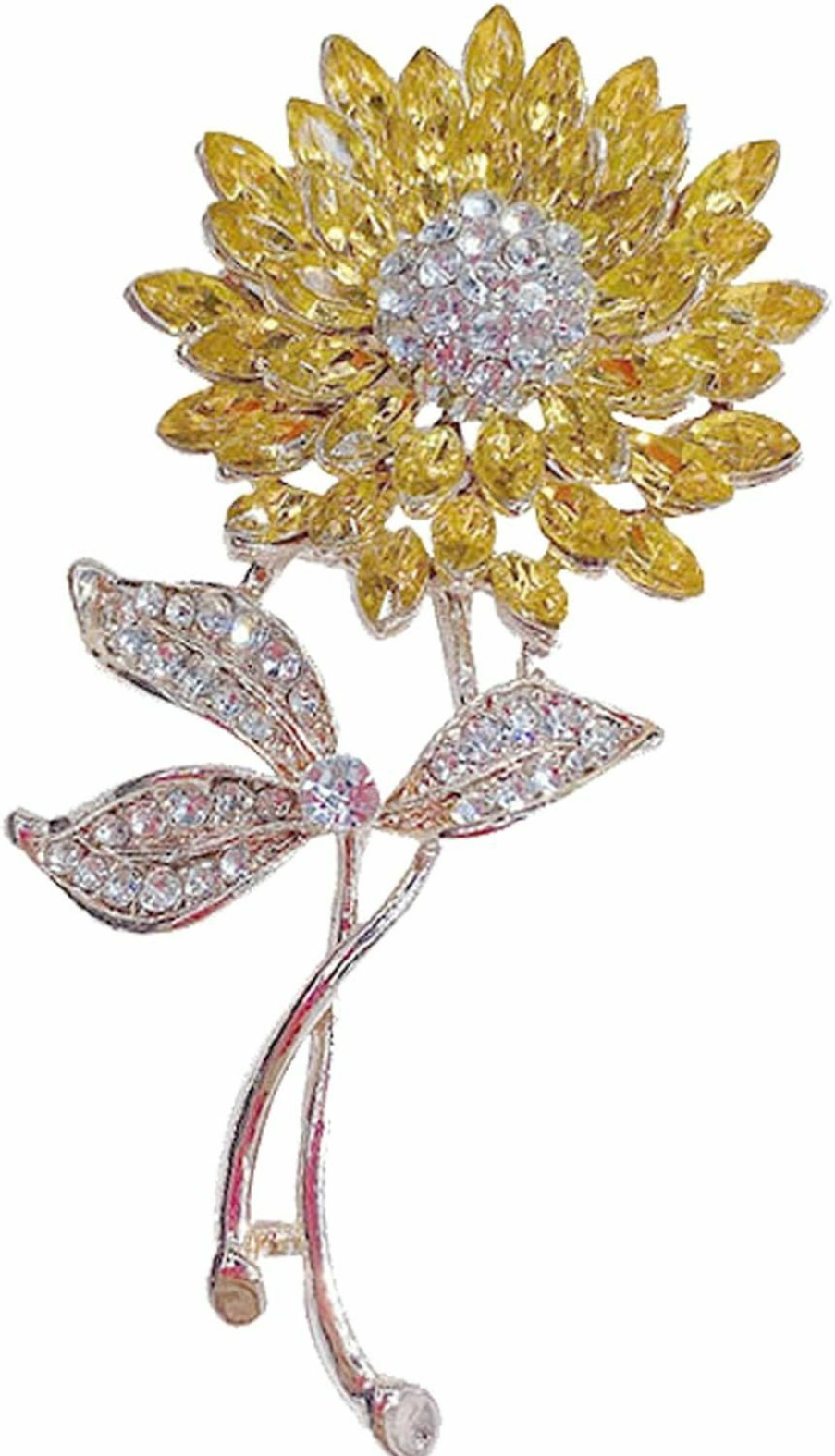 XUZHAN Brooch Pins Gold Sunflower Rhinestone Crystal Brooch Pins For Women Fashion Jewelry Clearance