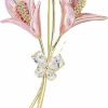 Aishgjia Aishgjia Girls Women Gold Lily Brooch Pin Elegant Flower Rhinestone Lapel Pin For Coats Jackets Sweaters Accessories Jewelry Christmas Online