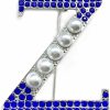 Youngsome Exquisite Imitation Pearl Z Letter Label Metal Brooch Zeta Phi Zpb Sorority Society Symbol Jewelry Pin Hot