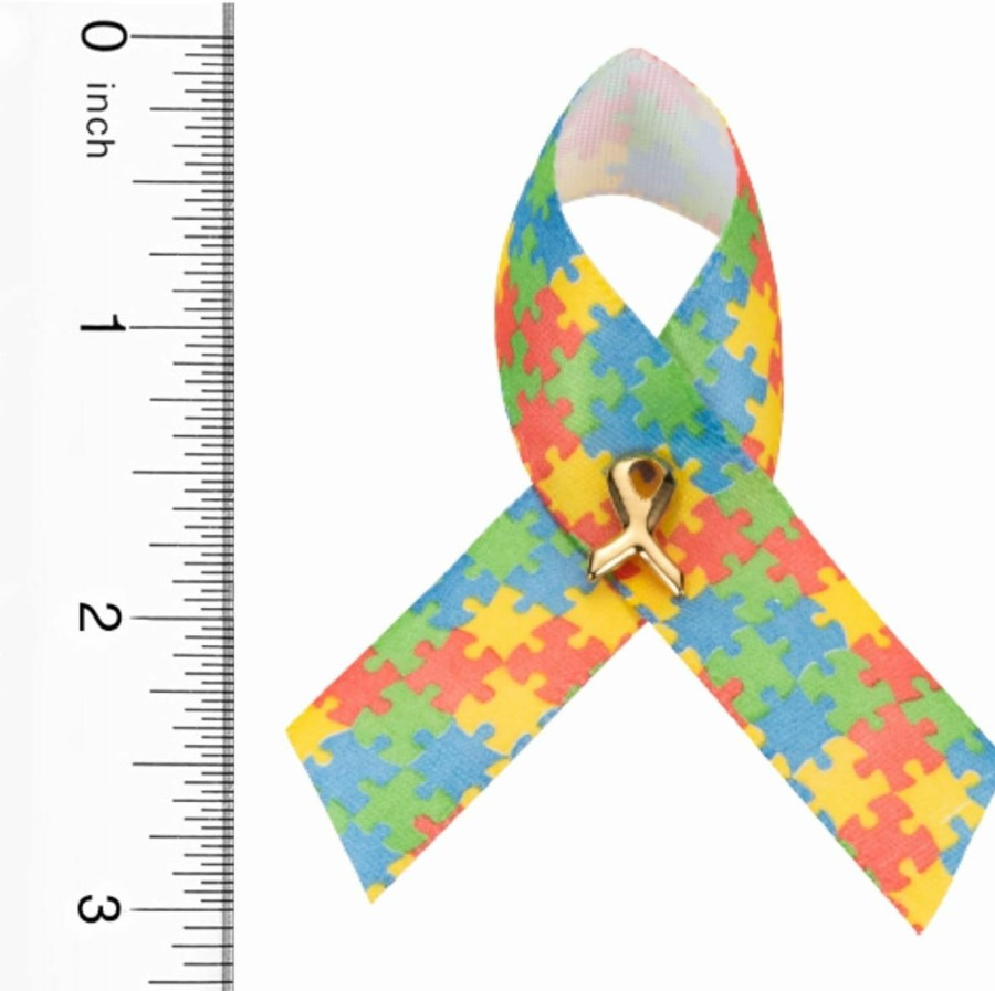 Fundraising For A Cause 25 Pack Autism Awareness Satin Ribbon Pins (25 Pins) Online