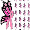 WILLBOND Breast Cancer Awareness Lapel Pins, Pink Ribbon Butterfly Enamel Pins, Hope Love Official Ribbon Pins, Breast Cancer Brooch For Women Girls, Charity Public And Social Event Supplies Online