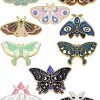 C&Xanadu 10 Pieces Cute Enamel Backpacks Pins Cool Horror Enamel Brooches Enamel Butterfly Lapel Pins For Steampunk Badge Jewelry For Women (Chic Style) Hot