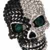 YACQ Yacq Women'S Skull Pin Brooch - Moving Jaw - Lead & Nickle Free - Paved Crystals - (1-1/2 X 1) Inch - Scarf Holders - Women Girls Biker Jewelry New