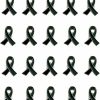 Mzztino Black Ribbon Awareness Pin 20 Pcs Melanoma Cancer Skin Cancer Awareness Pin Accidents Anti-Terrorism Gang Prevention Awareness Lapel Brooches Best