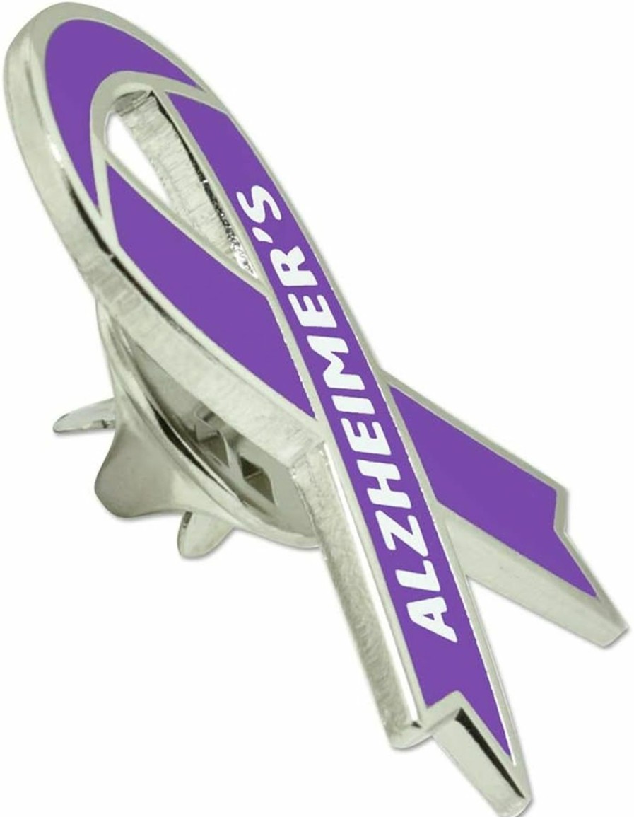 PinMart Pinmart'S Alzheimer'S Purple Awareness Ribbon Enamel Lapel Pin New