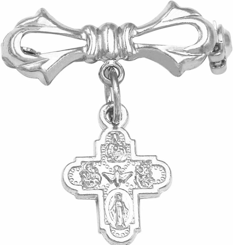 Rosemarie Collections Rosemarie Collections Women'S Religious Gift Four Way Cross Medal Petite Brooch Pin Wholesale