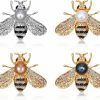 WILLBOND Willbond 4 Pieces Honey Bee Brooch Lapel Pins For Women Crystal Insect Themed Bee Brooches With Faux Pearl Fashion Gift For Birthday Dating Party Anniversary New