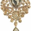 JewelBeauty Tuufun Women'S Crystal Silver-Tone Bouquet Flower Teardrop Large Gorgeous Bouquet Brooch Pin (Water Drop Gold) Online