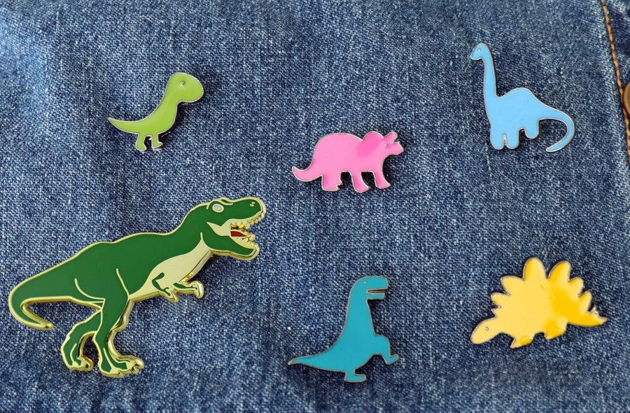 KimYoung Dinosaur Pins For Backpacks Jurassic Dinosaur Enamel Pin Set Cute Enamel Pins Hot