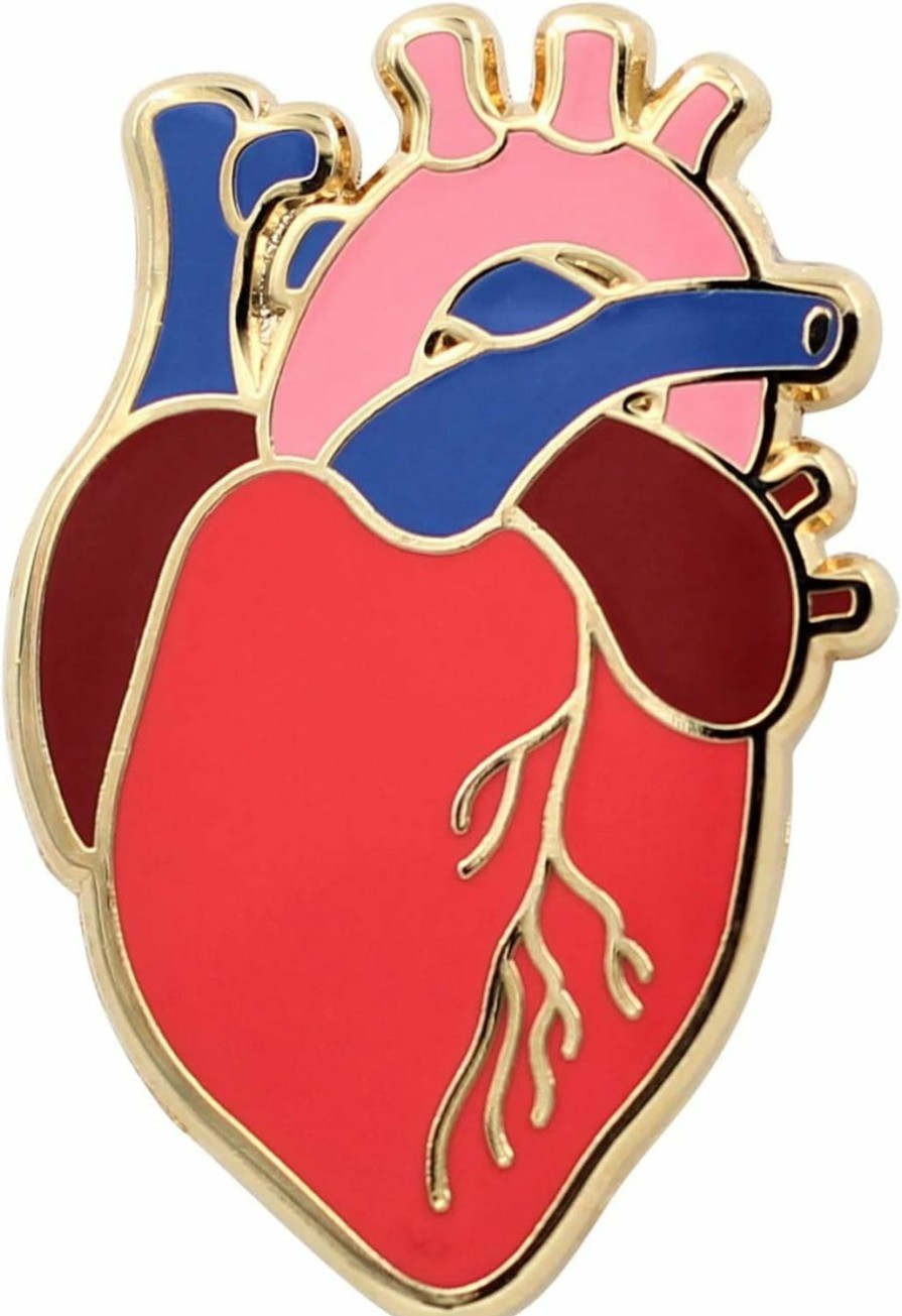 Real Sic Real Sic Anatomical Heart Pin - Realistic, Scientific Heart Enamel Pin - Lapel Pin For Valentine'S Day, Medical Pinning Ceremony On Backpacks, Hats, Bags, Jackets & Tops Hot