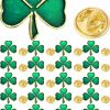 HAFILO 25/50/100Pcs Small St. Patrick'S Day Clover Lapel Pins Shamrock Pin Brooches Patrick Day Three Leaf Pins For Women New