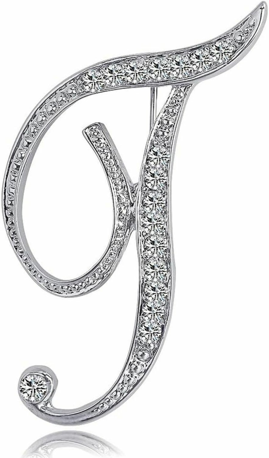 ETHOON Letter Brooch Pins Initial Rhinestone Brooch For Women Crafts Silvery A-Z Clearance