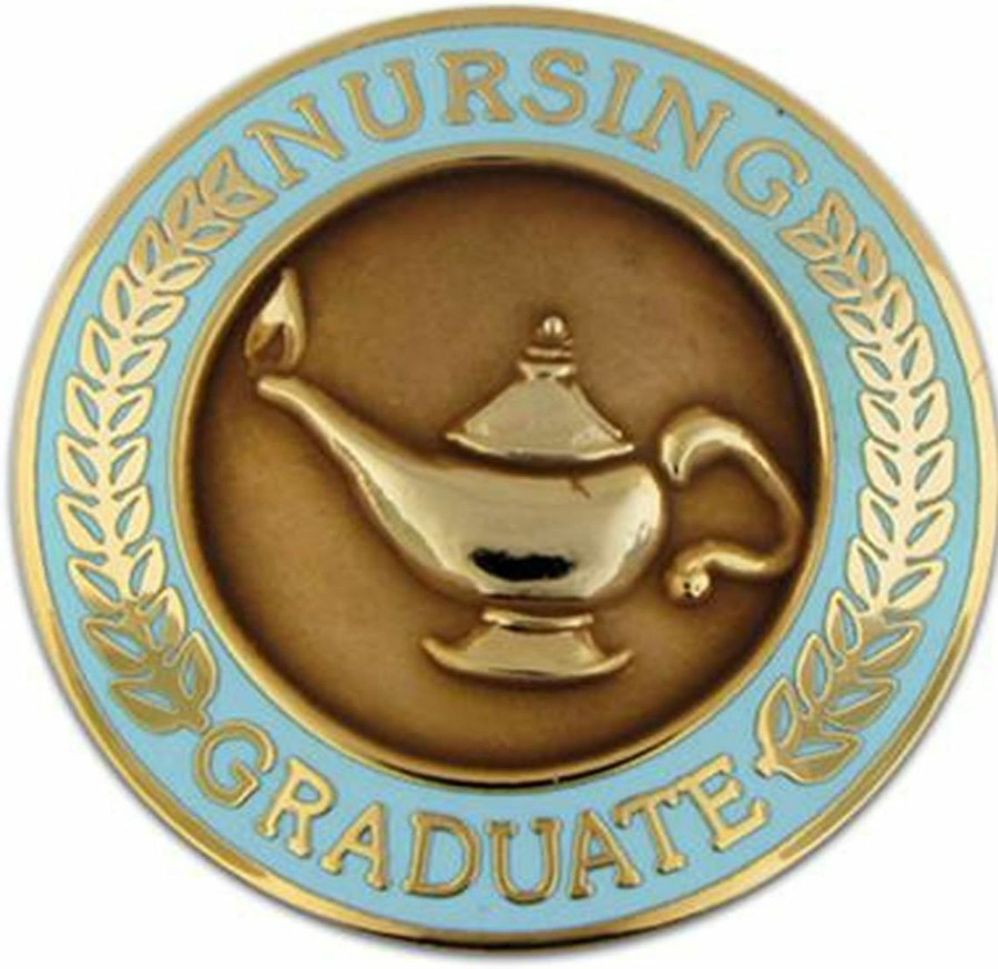 PinMart Pinmart'S Nursing Student Graduate Gift Caduceus Red Heart Jewelry Lapel Pin New