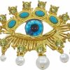 Generic Evil Eye Brooch, Lucky Charm Elegant Alloy Crystal Freshwater Pearl Eye Large Brooch, Angel And Good Luck Eyeball, Lapel Scarf Shawl Hat Pin, For Holiday Gifts For Men And Women Hot