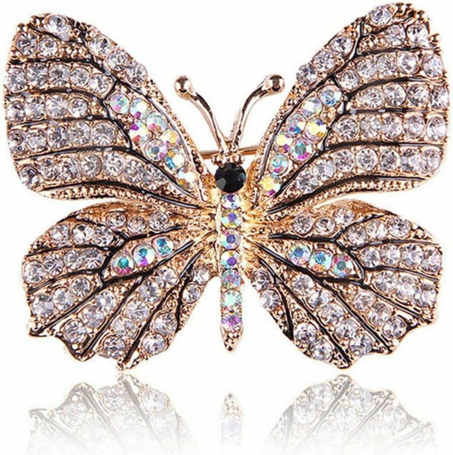 Tvoip Tvoip Empress Monarch Winged Butterfly Swarovski Crystal Rhinestones Brooch Pin Clearance