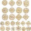 Hiceeden Hiceeden 24 Pieces Gold Crystal Brooches For Women, Rhinestone Brooches And Pins Flower Brooch For Crafts, Diamond Pins For Flower Wedding Bouquet Pins Set Wholesale