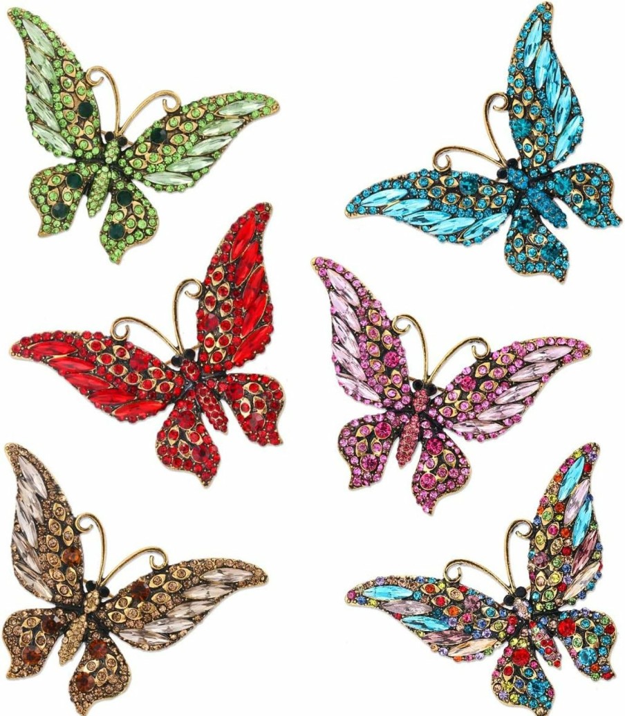 MEEDOZ Meedoz 6 Pieces Dragonfly Butterfly And Bee Insect Animal Lapel Brooch Pin Set For Daily Decoration Hot