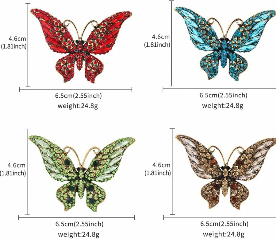 MEEDOZ Meedoz 6 Pieces Dragonfly Butterfly And Bee Insect Animal Lapel Brooch Pin Set For Daily Decoration Hot