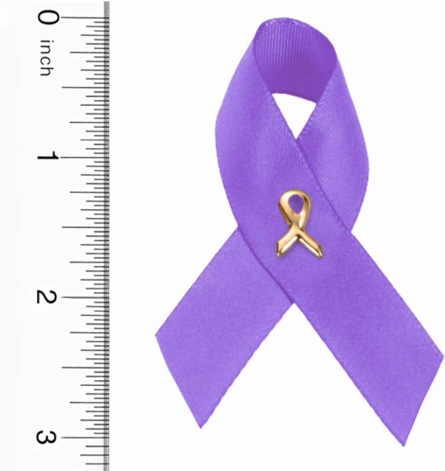 Fundraising For A Cause Purple Ribbon Awareness Pins/Bulk Wholesale Pack Pins Purple Ribbon Pin For Alzheimer'S, Domestic Violence, Epilepsy, Pancreatic Cancer, Lupus, Crohn'S Disease Awareness - Perfect For Support Groups, Gift Giving And Fundraising Clearance