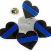 Funiverse Funiverse Bulk 20 Pack Thin Blue Line Heart Police Appreciation Lapel Tie Pin New