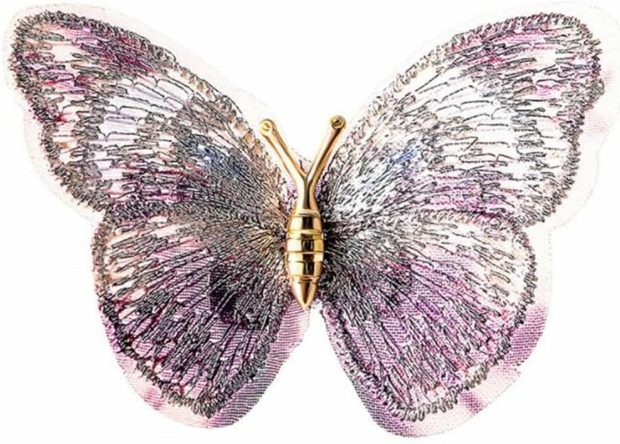 GUMEGE Vintage Embroidered Butterfly Brooch Dreamy Purple Temperament Corsage Clothing Accessories For Women Enamel Insects Animals Brooches Ancient Style Suit Dress Accessories Scarf Clothes Decoration New