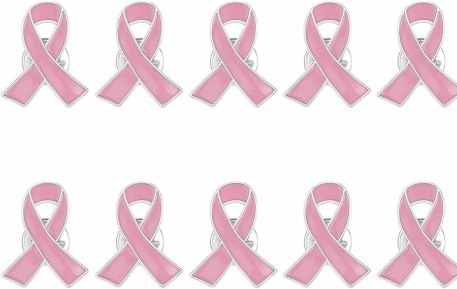 Fuqimanman2020 Pink Ribbon Breast Cancer Awareness Brooches Pin Crystal Rhinestone Zirconia Aids Hope Lapel Pin Brooches For Women Girl Wedding Dress Party Jewelry New