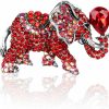 CAIRIAC Cairiac Elephant Brooch Pin For Women Men, Elephant Rhinestone Balloon Breastpin, Vintage Clothing Accessories Crystal Brooch Pin, Elephant Gift For Elephant Lovers(Red, 1 Pcs) Hot