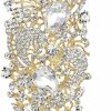 EVER FAITH Ever Faith Austrian Crystal 4.1 Inch Royal Flower Pattern Wedding Brooch Clear Clearance