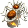 Ian and Valeri Co. Honey Amber Sterling Silver Spider Pin Brooch Hot