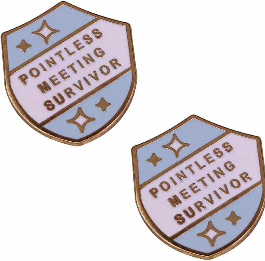 Pinposni Pointless Meeting Survivor Enamel Lapel Pin Workplace Sarcasm Achievement Series Metal Badge Brooch For Backpacks And Coat Online