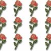 SHOP AWARDS AND GIFTS Shop Awards And Gifts Red Rose Flower Enamel Metal Lapel Pin, Retro Pins For Clothes, Bulk Pack Of 12, Poly Bagged, 7/8 Inch Clearance