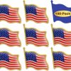 MIDLE 50/100/200/300Pack American Flag Lapel Pins Bulk Metal - Usa United States Patriotic Souvenir Badge Pins For Memorial Veteran Day Patriotic Party Best