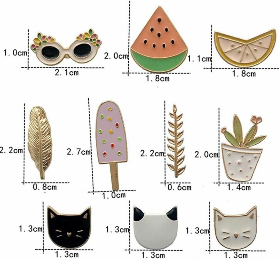 FLYPARTY Cute Enamel Lapel Pins Set Cartoon Animal Plant Floral Fruits Foods Brooches Pin Badges For Clothing Bags Backpacks Jackets Hat Diy Hot