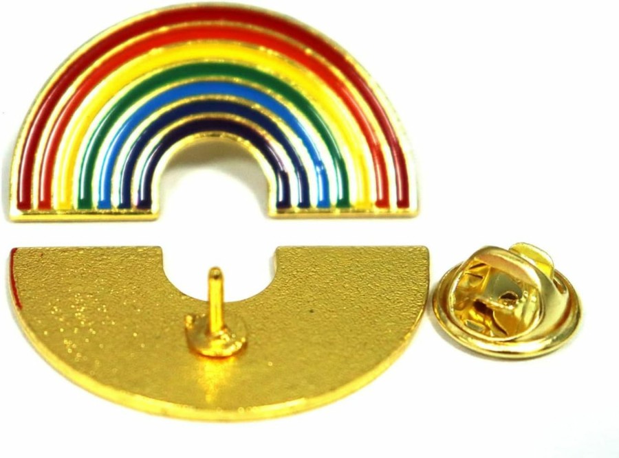 rhungift 2/12/48/100 Pack 1.25\" Metal Pride Pin Rainbow Gay Lgbt Enamel Lapel Pins Bulk New Progress Souvenir Brooch Clothes And Bags Clearance