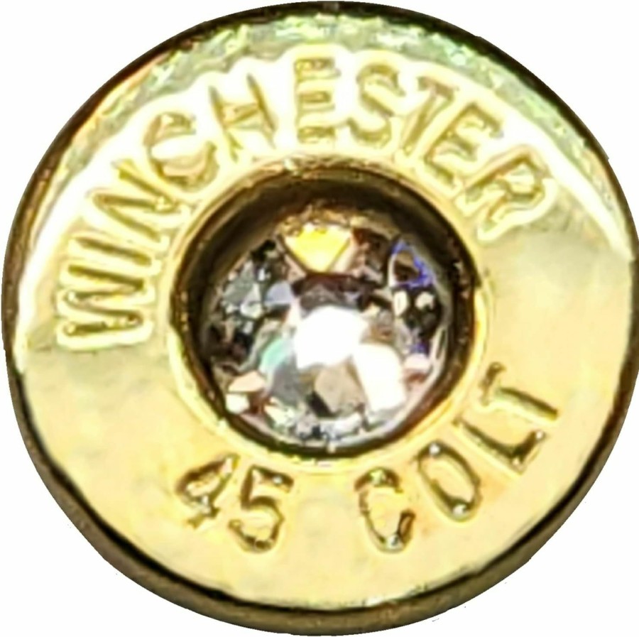 Dobez DesignZ .45 Long Colt Brass Tie/Hat Pin With Swarovski Crystal- Clear (One From Those Shown In Photos) Online