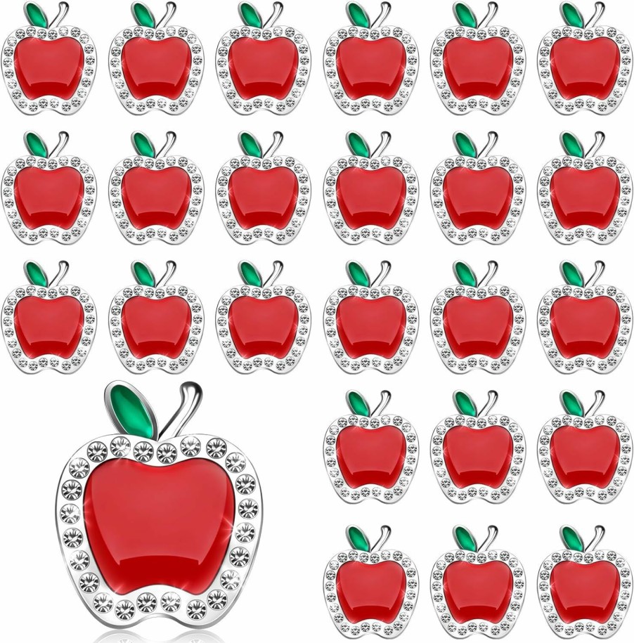 Lyrow Lyrow 24 Pcs Teacher Appreciation Pins Bulk Apple Lapel Pins, Teacher Pins Teacher Appreciation Gifts Teacher Thank You Gifts For Graduation Teacher'S Day Professor Gifts Clearance