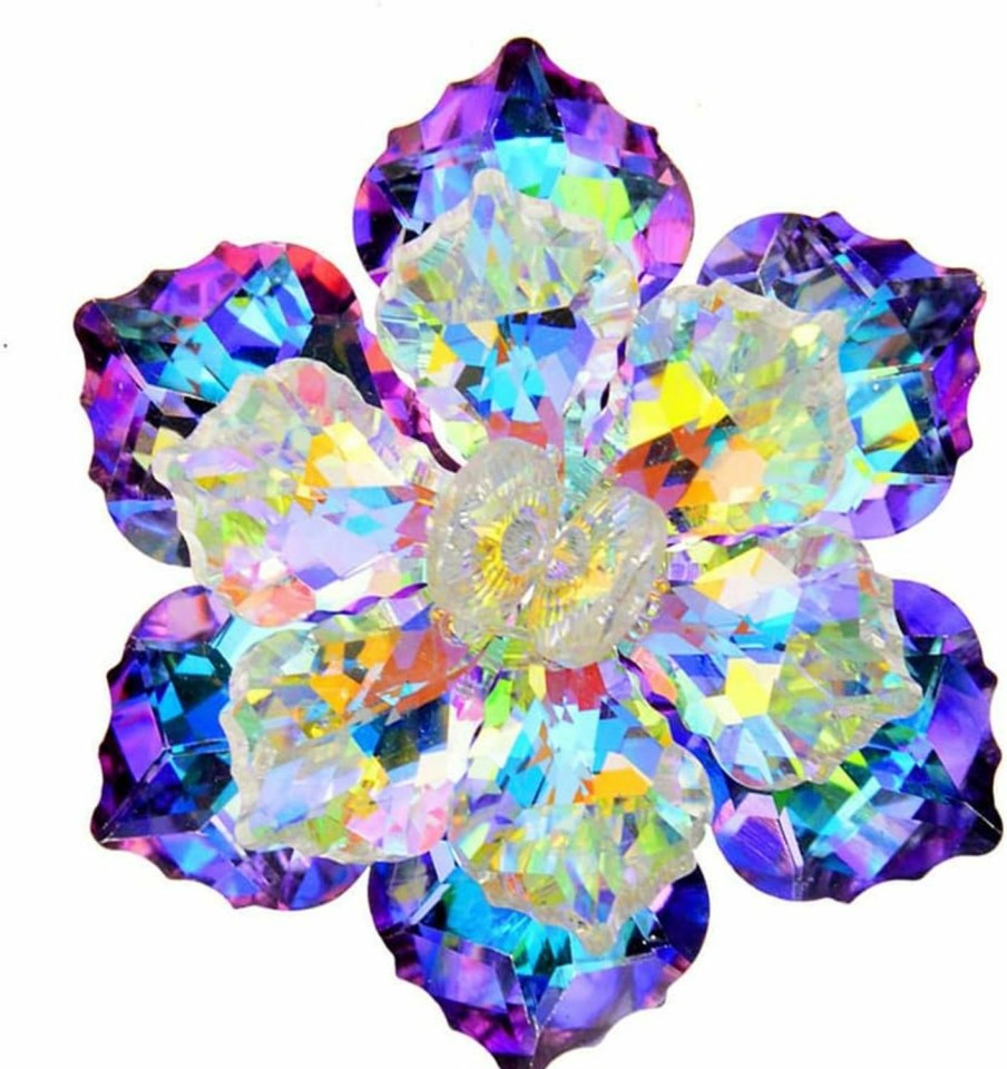 QUREZA Shining Crystal Flower Brooch For Women Handmade Lapel Pin Jackets Clothes Badge Party Accessories Jewelry Gifts For Bridal Women Girl Clearance