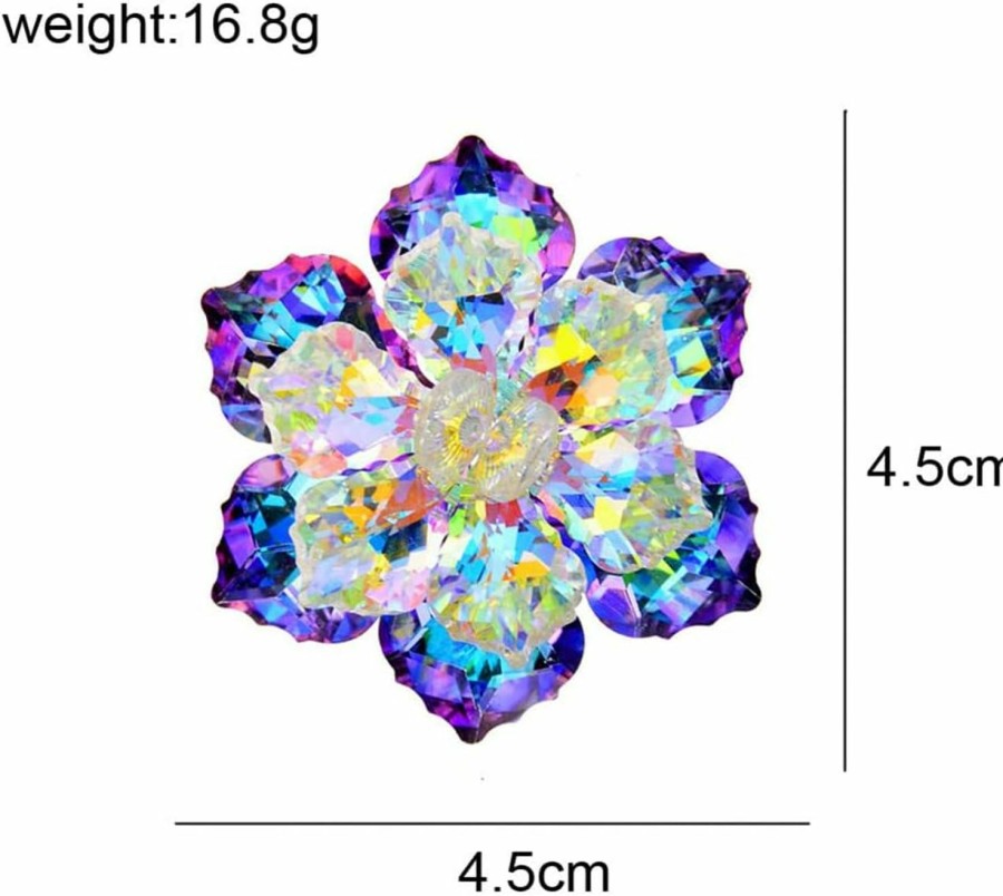 QUREZA Shining Crystal Flower Brooch For Women Handmade Lapel Pin Jackets Clothes Badge Party Accessories Jewelry Gifts For Bridal Women Girl Clearance