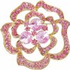 Navachi Navachi 18K Gold Plated Crystal Rose Flower Enamel Brooch Pins Clearance