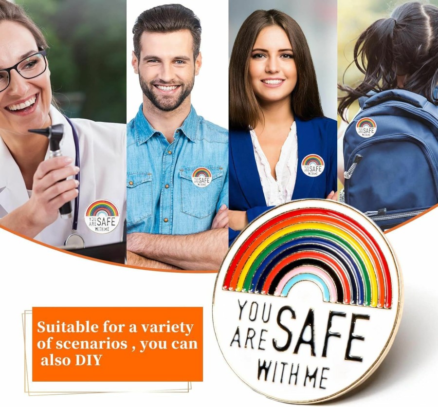 ALMHH You Are Safe With Me,Enamel Pins,Nurse Doctor Medical Students Pins, Rainbow Brooch Lapel Pin,Enamel Pins For Clothing Backpack Hat Decoration,Funny Badge Jewelry Gift Best