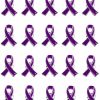 Mzztino Purple Ribbon Awareness Pin 20 Pcs Domestic Violence Epilepsy Awareness Brooch Enamel Lapel Pins Hope Pins Best