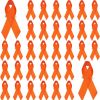 Tatuo Orange Ribbon Satin Pins Awareness Pins Leukemia Lymphoma Cerebral Cancer Awareness Pins Orange Brooch With Safety Pins Wholesale