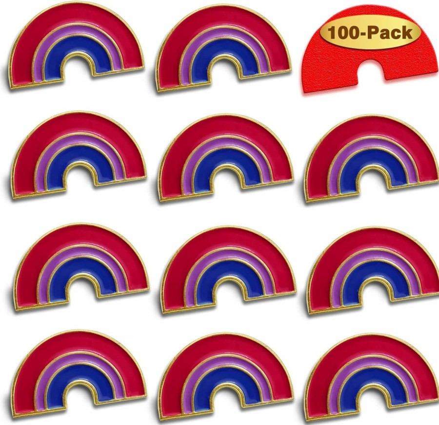 MIDLE 2/12/50/100Pcs Biual Bi Pride Rainbow Lapel Pins Bulk-Supports Lgbt Progress Gay Brooch Badge For Men Women Clothes Bags Hats Best