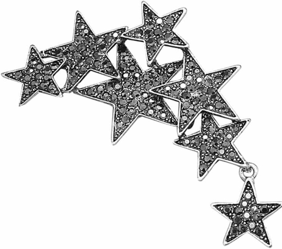 Ajojewel Ajojewel Black Rhinestone Star Brooch Pin For Women Men Vintage Jewelry For Party Fashion Gift New