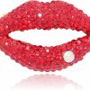 Vancy Utopia Vancy Utopia Lips Shape Rhinestone Brooches Sexy Elegant Red Pin Brooch For Women Gift Clearance