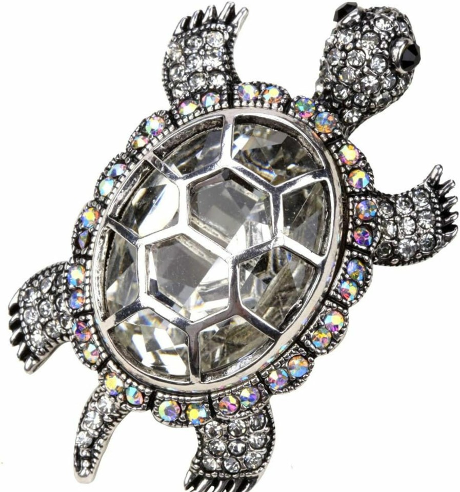 YACQ Yacq Women'S Big Turtle Pin Brooch + Pendant 2 In 1 - Scarf Holders - Lead & Nickle Free - (2-1/4 X 1-1/2) Inches - Halloween Costume Jewelry Accessories Clearance