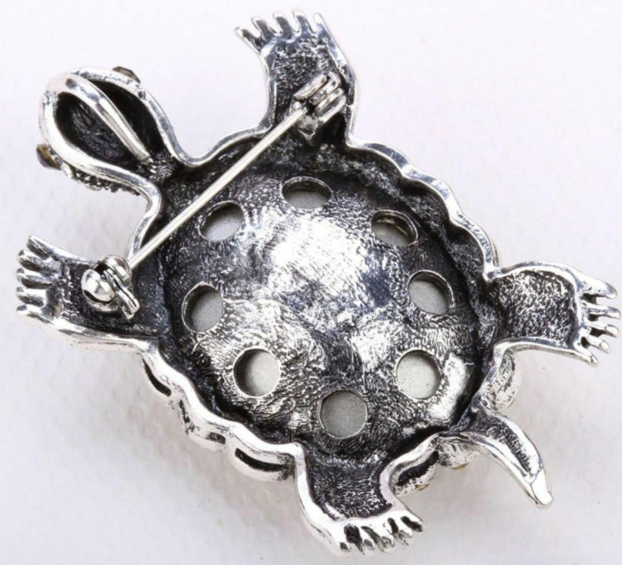 YACQ Yacq Women'S Big Turtle Pin Brooch + Pendant 2 In 1 - Scarf Holders - Lead & Nickle Free - (2-1/4 X 1-1/2) Inches - Halloween Costume Jewelry Accessories Clearance