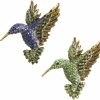 Comidox Comidox 2Pcs Hummingbird Brooch Pin Crystal Rhinestone Animal Bird Women Garment Scarf Accessory Vintage Green Blue Online