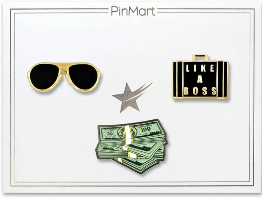 PinMart Pinmart'S Like A Boss Aviators Cash Money Trendy Enamel Lapel Pin Set Wholesale