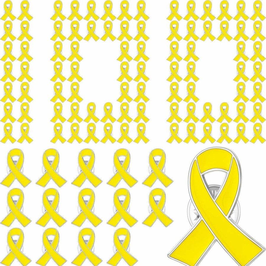 Sasylvia Sasylvia 100 Pcs Yellow Ribbon Lapel Pin Childhood Cancer Endometriosis Bone Cancer Awareness Ribbon Brooch With Individual Packed For Public Charity Fundraiser Events Supplies Gifts Online